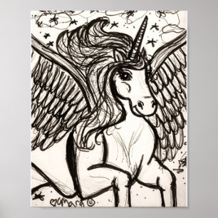 Hübsches Pegacorn im Flug Poster