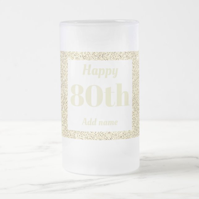 Hübsches personalisiertes Geburtstagsgläsergeschen Mattglas Bierglas (Mittel)