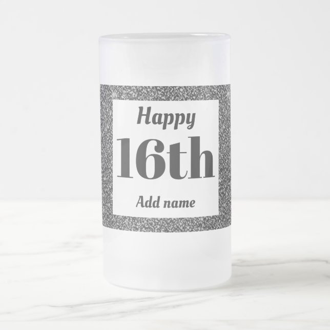 Hübsches personalisiertes Geburtstagsgläsergeschen Mattglas Bierglas (Mittel)