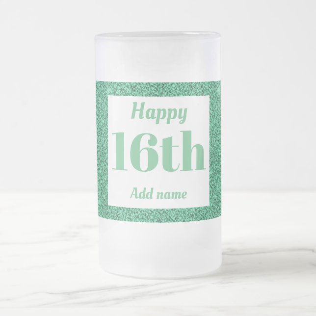 Hübsches personalisiertes Geburtstagsgläsergeschen Mattglas Bierglas (Mittel)