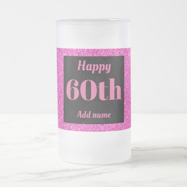 Hübsches personalisiertes Geburtstagsgläsergeschen Mattglas Bierglas (Mittel)