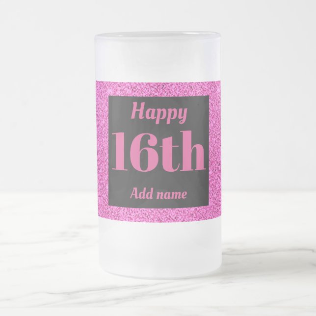 Hübsches personalisiertes Geburtstagsgläsergeschen Mattglas Bierglas (Mittel)