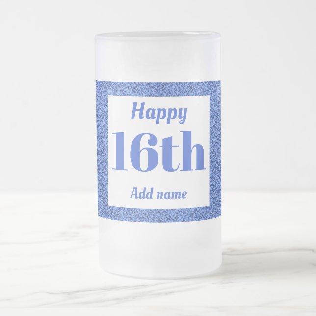 Hübsches personalisiertes Geburtstagsgläsergeschen Mattglas Bierglas (Mittel)