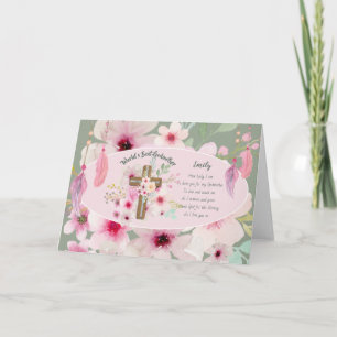 Hübsches Personalisiertes GODMOTHER-Gedicht Rosa B Karte