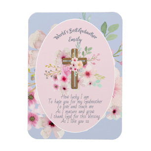Hübsches Personalisiertes GODMOTHER-Gedicht Rosa B Magnet