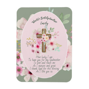 Hübsches Personalisiertes GODMOTHER-Gedicht Rosa B Magnet