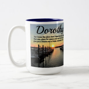 HÜBSCHES PERSONALISIERTES JEREMIAH 29:11 SONNENGES ZWEIFARBIGE TASSE