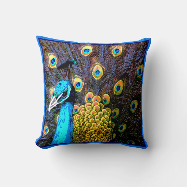 Hübsches Pfau-Kunst-Kissen Kissen (Vorderseite)