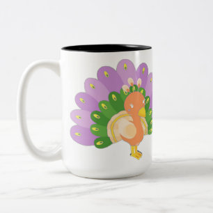 Hübsches Pfau T-Shirt  Zweifarbige Tasse