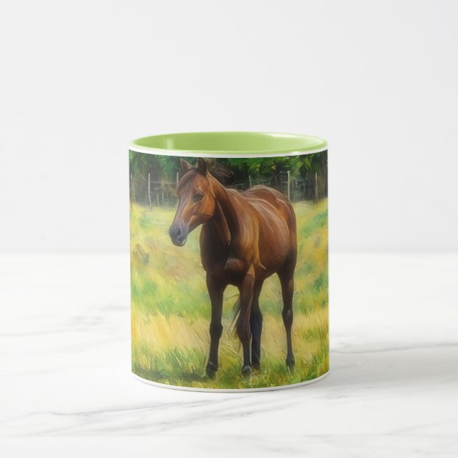 Hübsches Pferd auf einem Bauernhof Tasse Cup (Zentrum)
