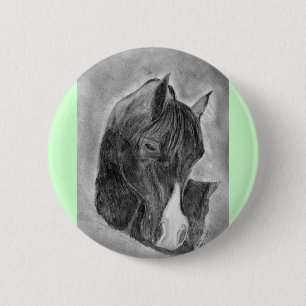 Hübsches Pferdeporträt Button