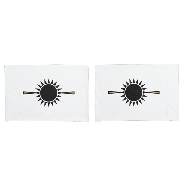 Hübsches Pillowcase-Set mit Mosaikschwarzer Sonne Kissenbezug (Vorderseite-Set)