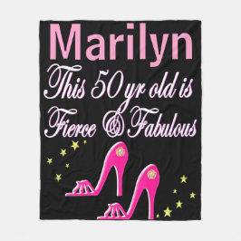 HÜBSCHES PINK 50. GEBURTSTAG PERSONALISIERTER BLAN FLEECEDECKE