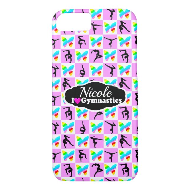 HÜBSCHES PINK-BUTTERFLY-GYMNASTICS-DESIGN Case-Mate iPhone HÜLLE (Rückseite)
