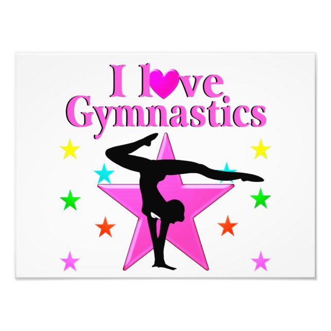 HÜBSCHES PINK I LIEBE GYMNASTICS-DESIGN FOTODRUCK (Vorne)