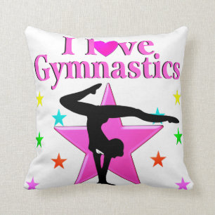 HÜBSCHES PINK I LIEBE GYMNASTICS-DESIGN KISSEN