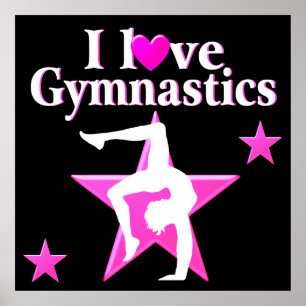 HÜBSCHES PINK I LIEBE GYMNASTICS-DESIGN POSTER