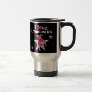HÜBSCHES PINK I LIEBE GYMNASTICS-DESIGN REISEBECHER