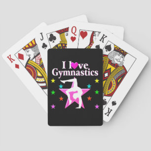 HÜBSCHES PINK I LIEBE GYMNASTICS-DESIGN SPIELKARTEN