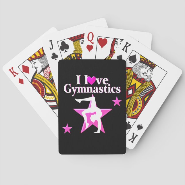 HÜBSCHES PINK I LIEBE GYMNASTICS-DESIGN SPIELKARTEN (Rückseite)