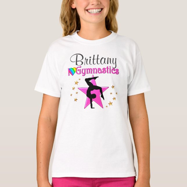 HÜBSCHES PINK I LIEBE GYMNASTIK SHIRT (Vorderseite)