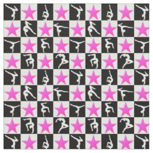 HÜBSCHES PINK STAR GYMNASTICS-DESIGN STOFF