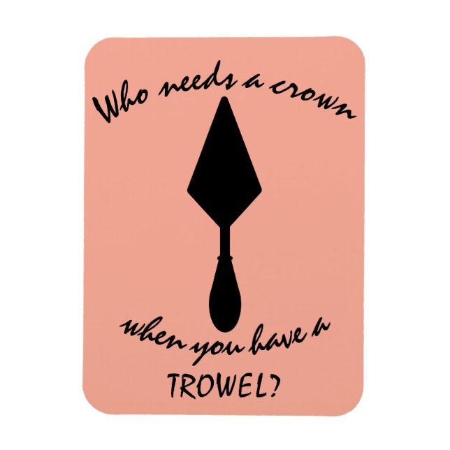 Hübsches Pink und Schwarz Archäologe Trowel Magnet (Vertikal)