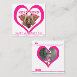 Hübsches Pony in rosa Valentinstagskarten für Kind Mitteilungskarte