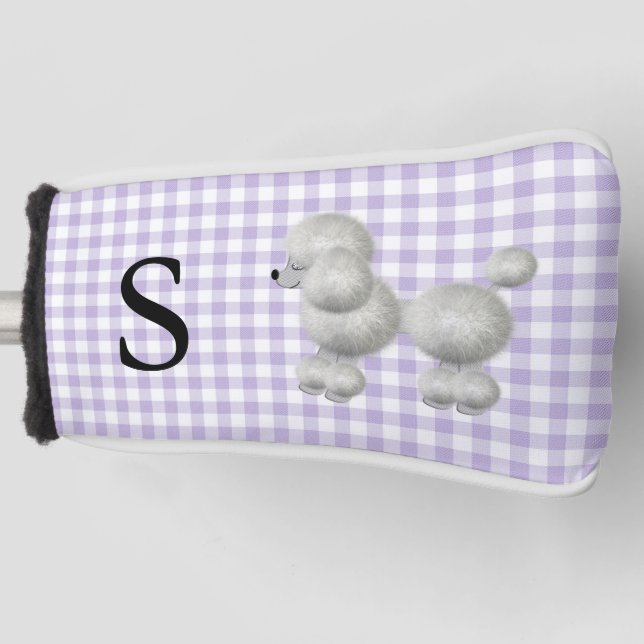 Hübsches Poodle mit Monogramm Putter Cover Golf Headcover (Vorderseite)