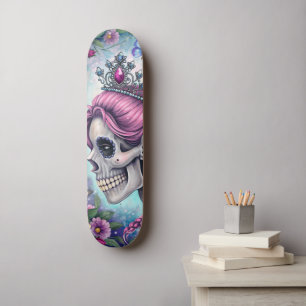 Hübsches Prinzessinnen-Schädel-Skateboard Skateboard