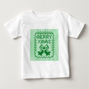 Hübsches Pullover-Muster Jingle Glocken und Merry  Baby T-shirt