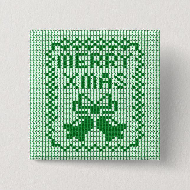 Hübsches Pullover-Muster Jingle Glocken und Merry  Button (Vorderseite)