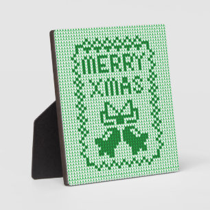 Hübsches Pullover-Muster Jingle Glocken und Merry  Fotoplatte