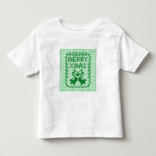 Hübsches Pullover-Muster Jingle Glocken und Merry Kleinkind T-shirt