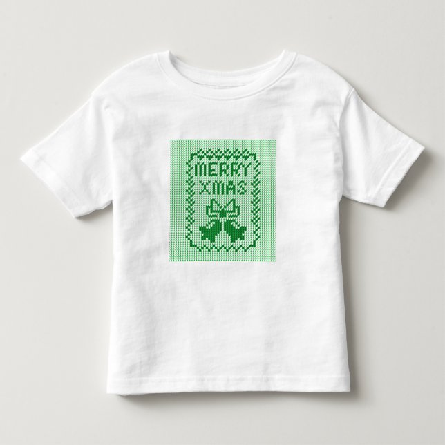 Hübsches Pullover-Muster Jingle Glocken und Merry  Kleinkind T-shirt (Vorderseite)
