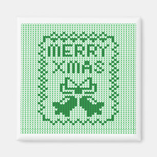 Hübsches Pullover-Muster Jingle Glocken und Merry  Magnet
