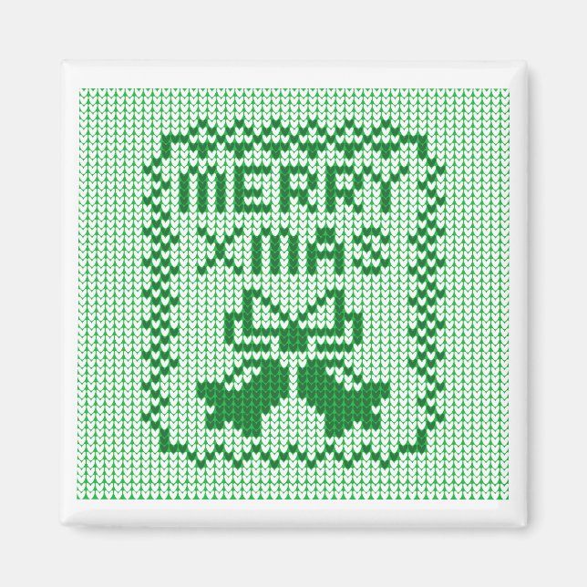 Hübsches Pullover-Muster Jingle Glocken und Merry  Magnet (Vorne)