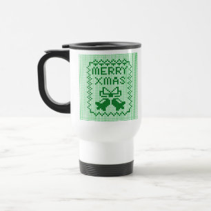 Hübsches Pullover-Muster Jingle Glocken und Merry Reisebecher