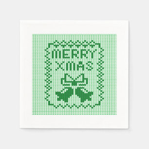 Hübsches Pullover-Muster Jingle Glocken und Merry Serviette