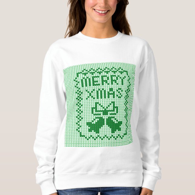 Hübsches Pullover-Muster Jingle Glocken und Merry  Sweatshirt (Vorderseite)