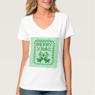 Hübsches Pullover-Muster Jingle Glocken und Merry T-Shirt