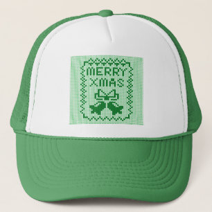 Hübsches Pullover-Muster Jingle Glocken und Merry Truckerkappe