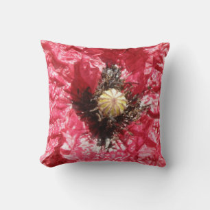 Hübsches REd Poppy Blume Macro Pillow Kissen