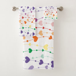 Hübsches Regenbogen Herz Muster Kinder Bad Badhandtuch Set