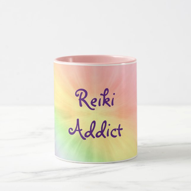 Hübsches Regenbogendesign von Reiki Addict Tasse (Zentrum)