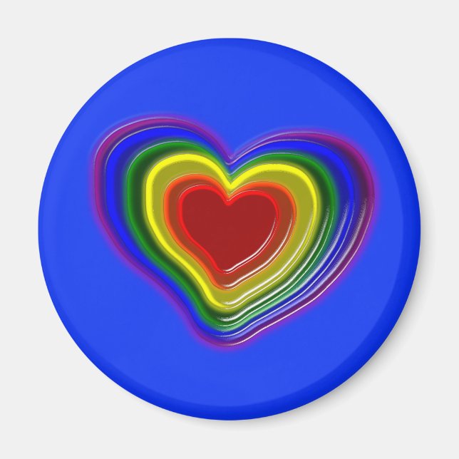 hübsches Regenbogenherz Magnet (Vorne)