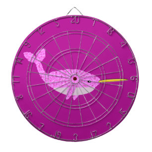 Hübsches rosa Baby-Mädchen-Narwal Dartscheibe