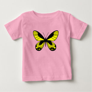 Hübsches rosa Baby-T-Shirt mit gelbem Schmetterlin Baby T-shirt