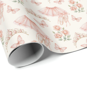 Hübsches rosa Ballerina-inspiriertes Design Geschenkpapier
