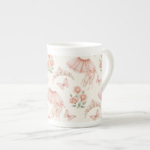 Hübsches rosa Ballerina-inspiriertes Design Prozellantasse